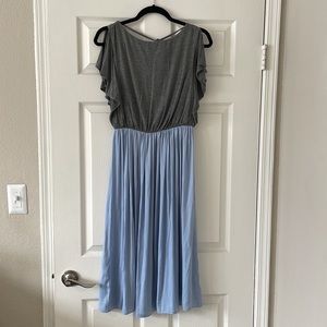 LOFT Blue and Gray Dress